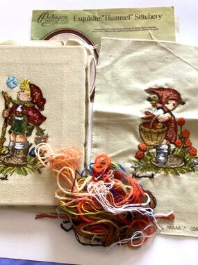 2 Vintage 1975 Paragon Needle Craft Exquisite Hummel Stitchery Embroidery